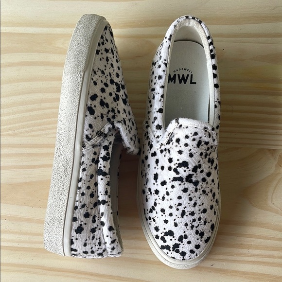 Madewell MWL  Real Fur Spotted Slip-On Sneakers - Picture 11 of 12